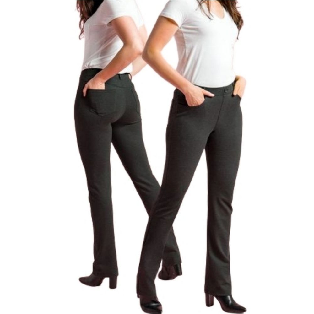 Betabrand Straight-Leg | Jeanie Dress Pant Yoga Pants Charcoal W1343 Size‎ Small